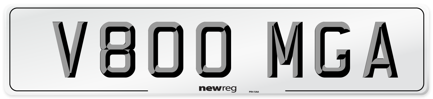 V800 MGA Number Plate from New Reg